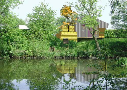 architects impression of the new Classroom as seen from the lake